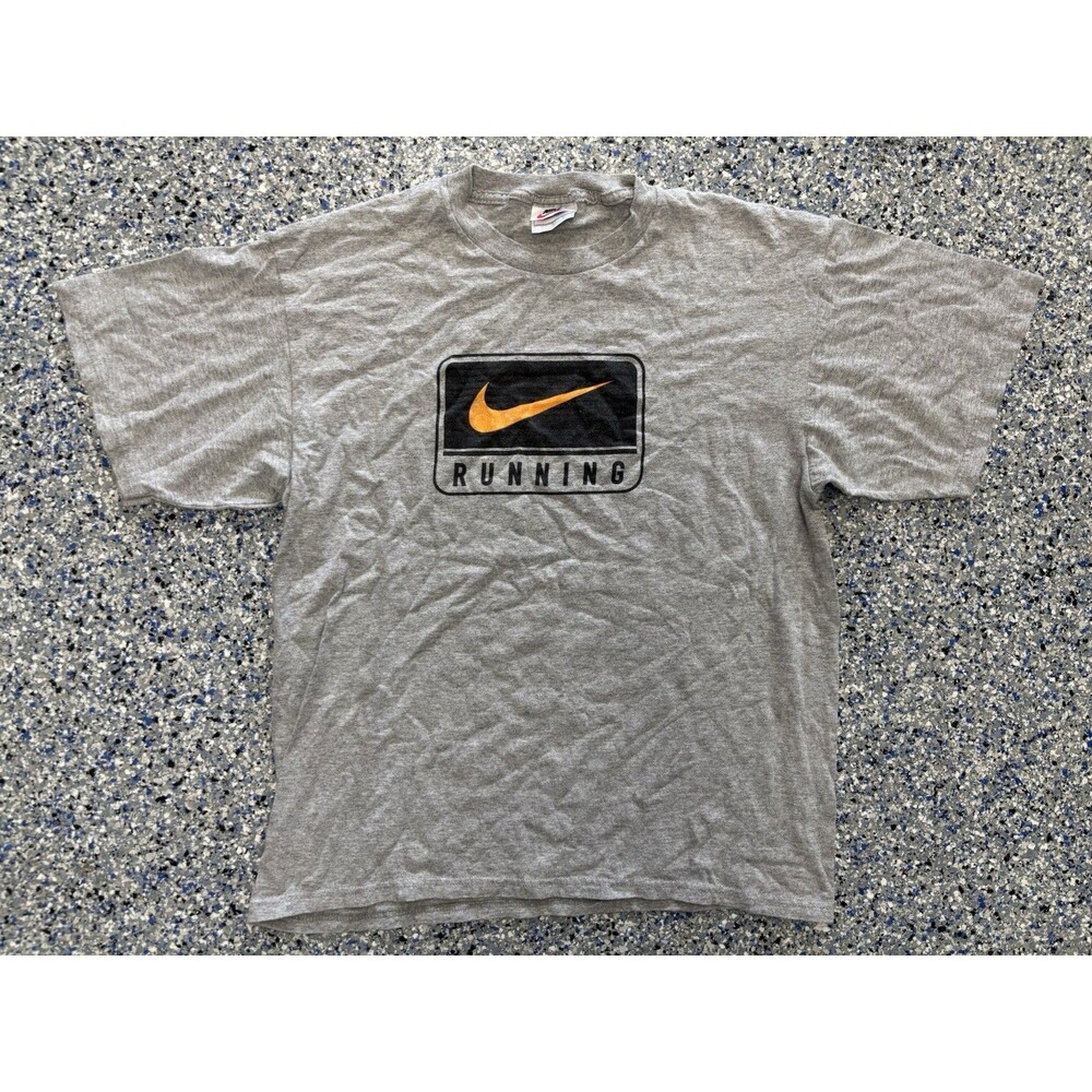 Vintage Gray Nike Short-sleeve Running T-shirt Men's Size Medium